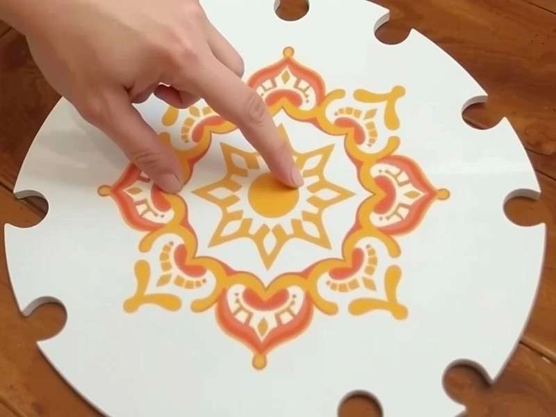 Ginger Explorer puzzle solution showing a rangoli pattern being completed